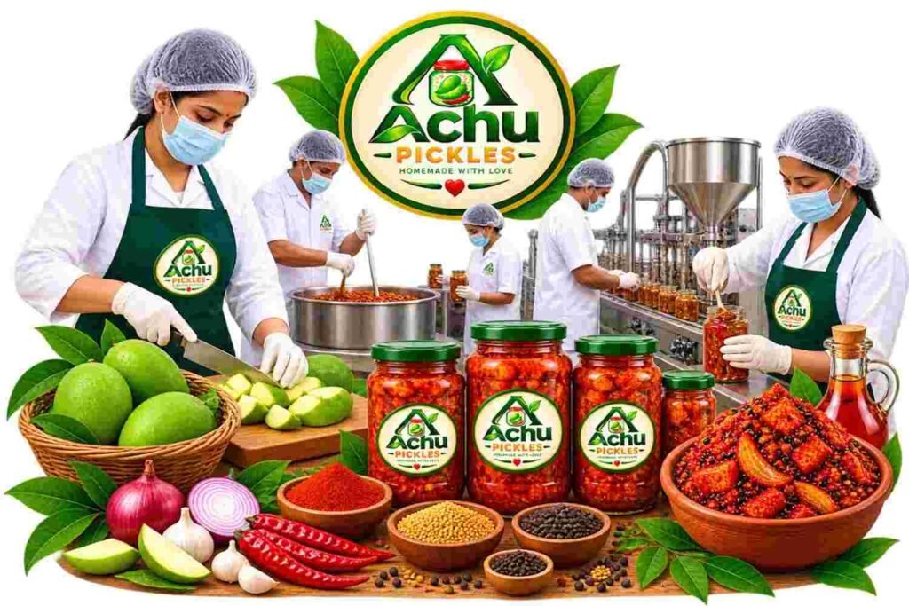making dedicatedly working process to make achu pickles