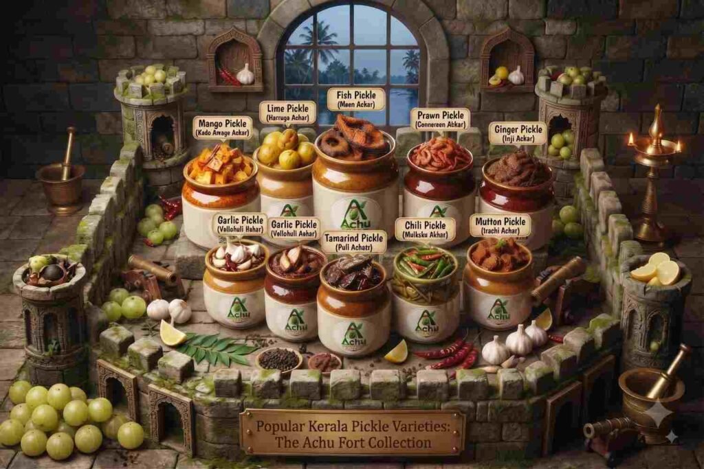 different traditional pickles